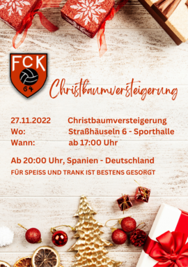 Banner Christbaumversteigerung