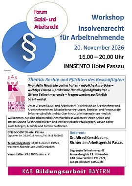 Banner Workshop Insolvenzrecht für Arbeitnehmende