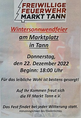 Banner Wintersonnwendfeier am Marktplatz