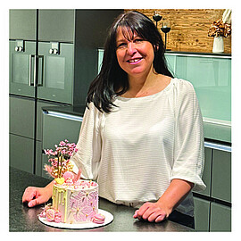 Banner Kreatives Backen: Stencil Torte & Macarons