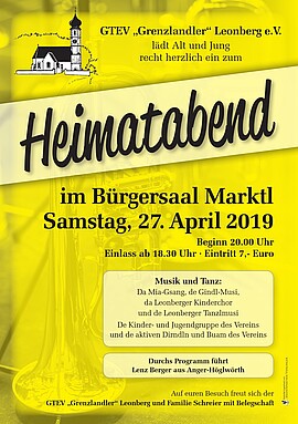 Banner Heimatabend Grenzlandler Leonberg