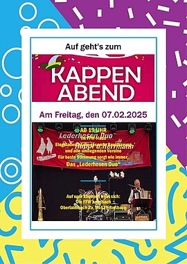 Banner Kappenabend mit dem Lederhosen Duo