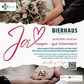 Banner Ja sagen - gut informiert! Kostenlose Informationsveranstaltung 