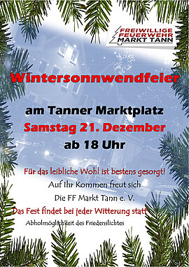 Banner Wintersonnwendfeier am Marktplatz