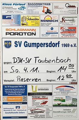 Banner Heimspiel SV Gumpersdorf 
