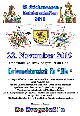 Banner Meisterschaft im Stichansagen - De Dregsteßln